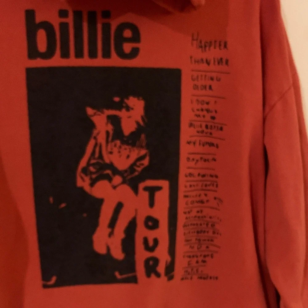 Billie Eilish Orange Graphic Hoodie Sweater - Preloved